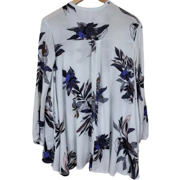 Free People Women's Floral Tree Swing Tunic Top / Mini Dress Sz M long sleeves - Picture 5 of 11
